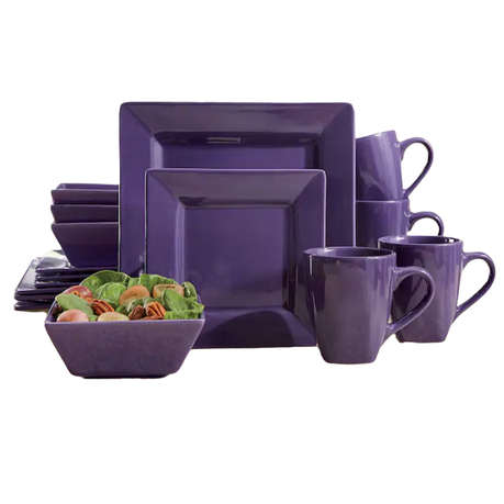 Square Dinnerware Dinnerware Purple Gibson Home Modern Square
