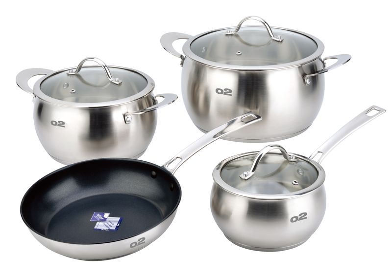 O2 7-Piece Stainless Steel Belly Pot Set