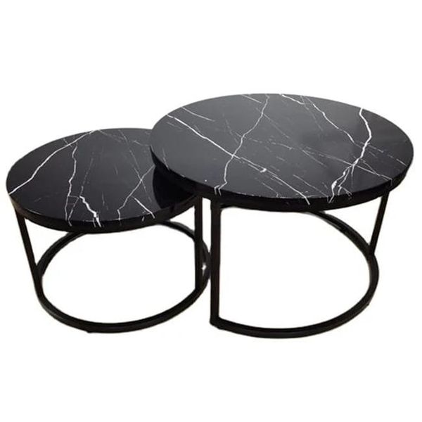 Multi-function Pattern Like Marble Coffee Tea Table - Set of 2