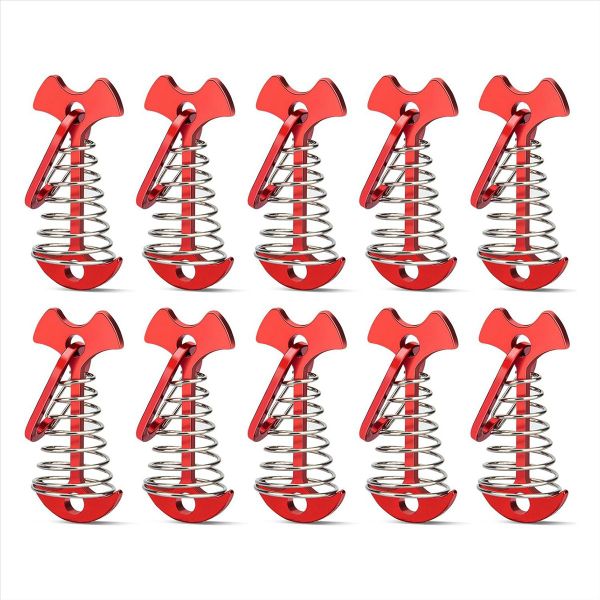 12PCS Tent Stakes Aluminum Deck Tie Down, Fishbone Deck Anchor Pegs, Tent R