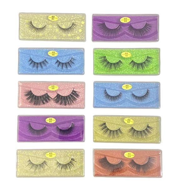 Bestby - 10 Pairs False Eyelashes 6D Mink Style Natural Long Curl Lashes
