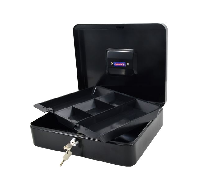 Sanlic Jaguar Black Lockable Cash Box No 4 300X240X90mm