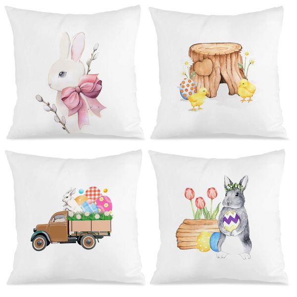 Spring Easter 45x45cm Square Throw Pillow Covers - Sofa &amp; Bed Decor