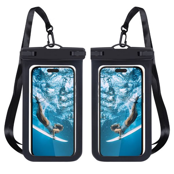 2Pack Waterproof Phone Pouch Universal Cell Phone Case Dry Bag up to 6.5 in