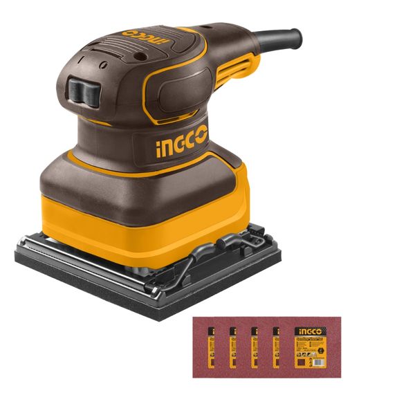 Ingco - Corded Palm Sander (240W 220-240V ) with 5Pce Sandpapers