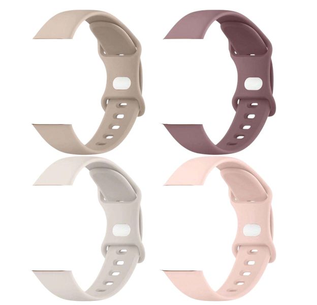 4 Piece Multicolor Silicone Watch Straps Compatible with Apple Watch 42-49mm
