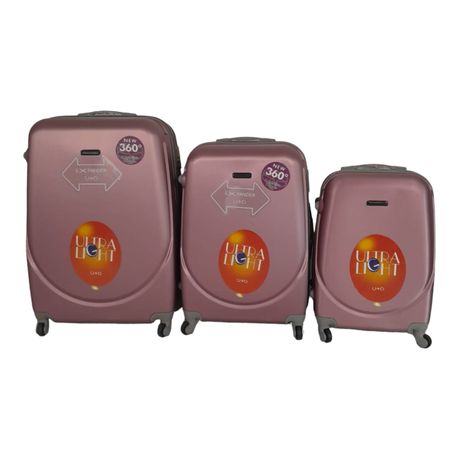 SMTE 360 Lightweight Quad Wheel Quality Travel Ware 3 Piece Luggage Set Daily Sale Shop