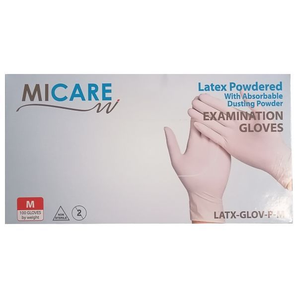 MiCare Powdered Latex Gloves 100s