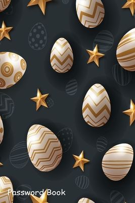 Password Book: Include Alphabetical Index With Egg seamless pattern