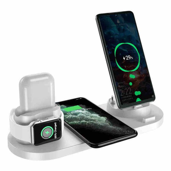 UKAY-6 in 1 Wireless Multi Functional 2 Port USB Charging stand for iPhone