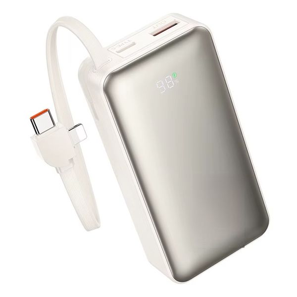 Power Bank 10000mAh with Two Built-in Cables PD Fast Charging 22.5W