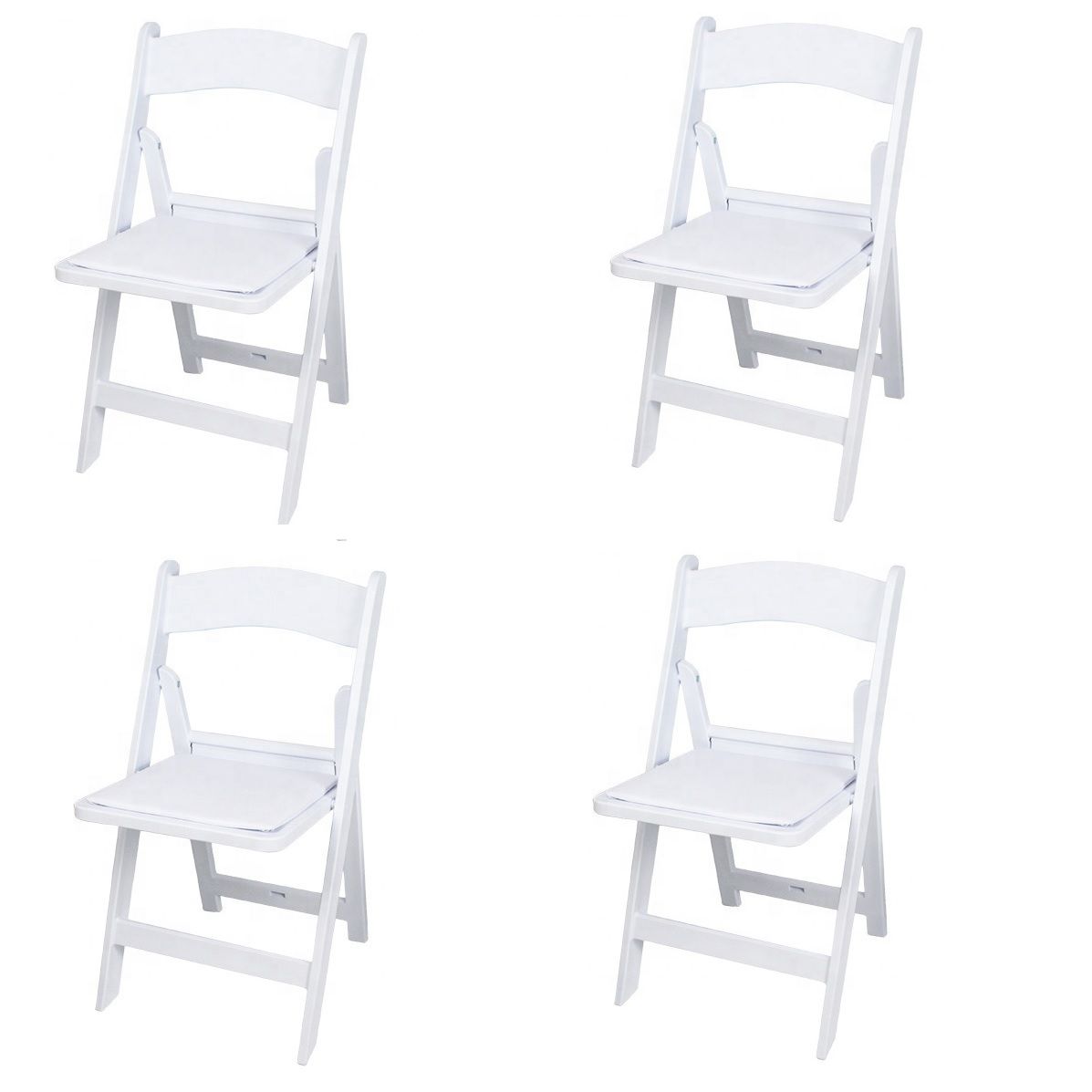 White Wimbledon Folding Chairs 4 Piece Shop Today. Get it Tomorrow!