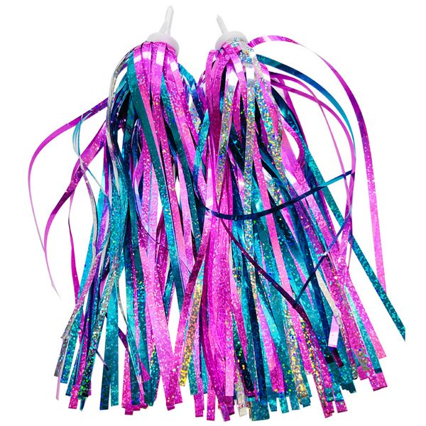 Colorful Bike Streamers for Kids, Sparkly Handlebar Ribbons for Bikes
