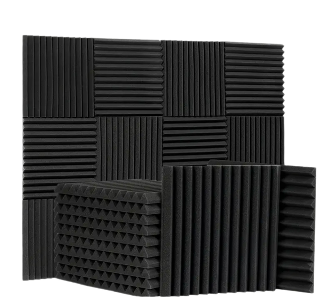 24 Pack Black Acoustic Foam Soundproofing Wall Panels