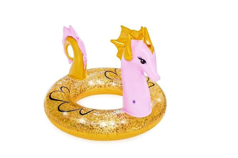 Bestway 1.15m x 1.04m Glitter Seahorse Swim Ring