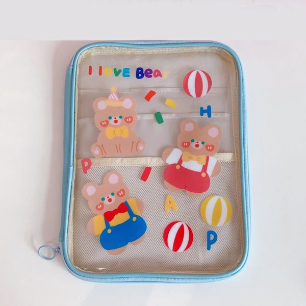 Tablet Storage Bag Transparent Cartoon Cute 11in Tablet Storage Bag Bear
