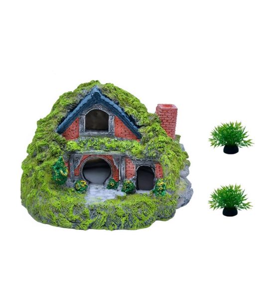 Resin House Small Fish Cave Hollow Hideout House, Fish Tank Decorations