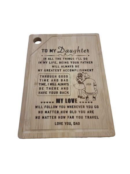 Cutting Board Engraved - Father to Daughter