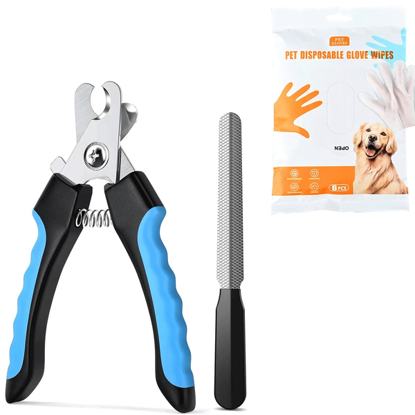 Stainless Steel Pet Nail Clippers And Nail File - Blue