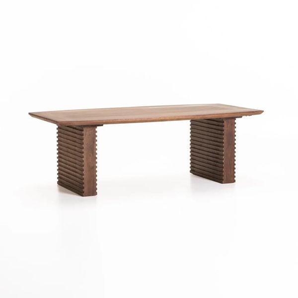 Modern Artisan Solid Mango Wood Coffee Table - Light Brown - 120x60cm