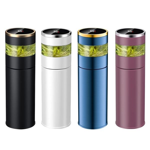 450ml Smart Thermos Cup with Glass Infuser and LED Temperature Display