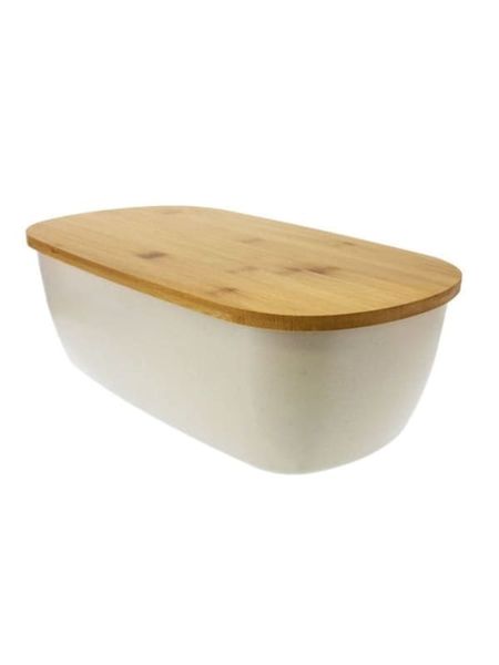 Multi-Purpose Bamboo Bread Bin and Wooden Cutting Board