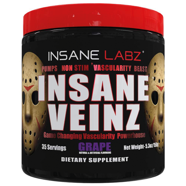 Insane Veinz Non Stimulant Pre-Workout Powder Grape - 150g