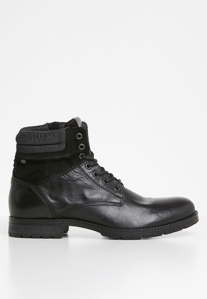 Men's Jack &amp; Jones Zachary Lace-Up Boot - Black
