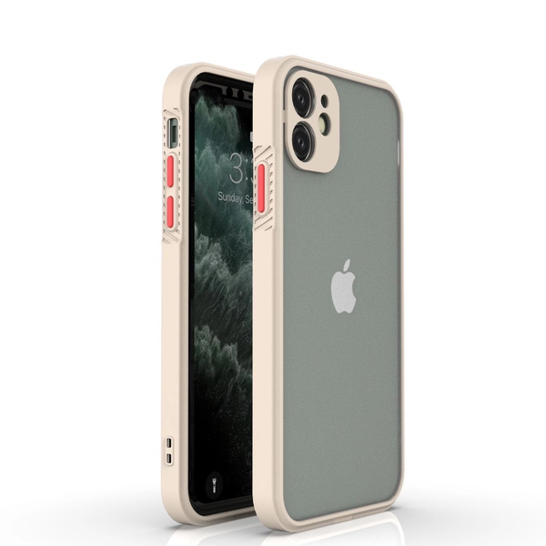Shock proof Contrast Frame iPhone Case - iPhone 11 PRO MAX- Apricot