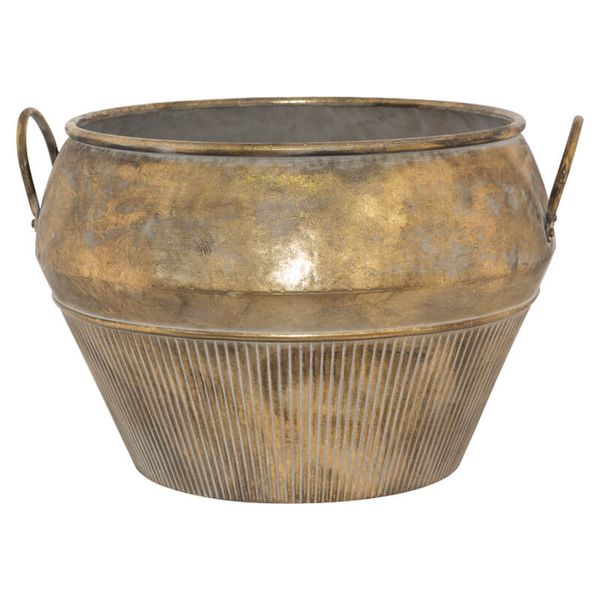 MC - Rusty Gold Handled Decor Planter