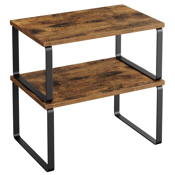 Set of 2 Cupboard Shelf Organisers, Expandable Kitchen Shelf Organiser