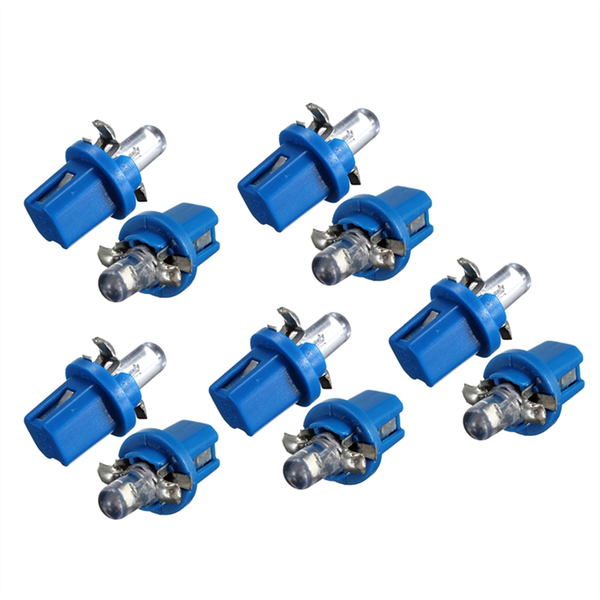 10Pcs LED Bulb Meter Dash B8-5D T5 Lamp with Holder Blue Tuning Auto Car L