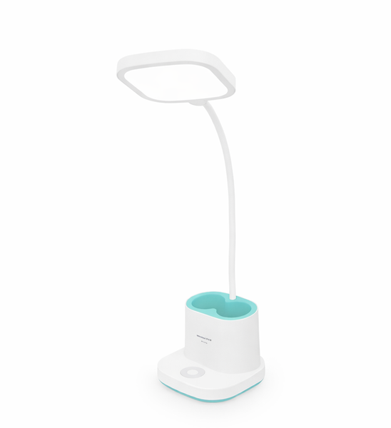 Multifunctional LED Desk Lamp with Pen Holder &amp; USB Output - Rechargeable