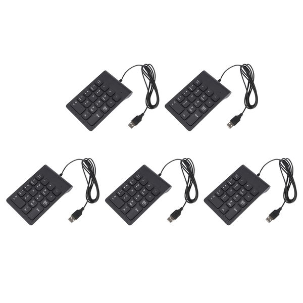 Mini Usb Wired Numeric Keypad Numpad 18 Keys Digital Keyboard (Black)