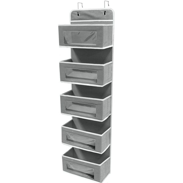 5-Tier Door Hanging Organizer Storage with Clear Windows