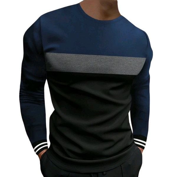 Men's Long Sleeve Colorblock Top