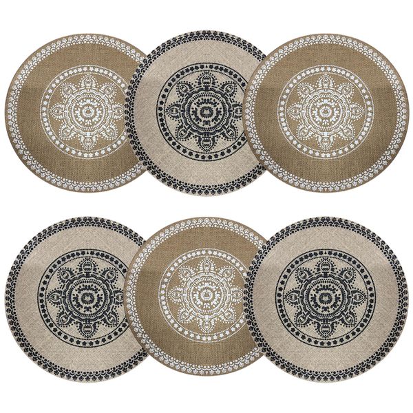 Set of 6 - Non-Slip Braided Table Mats, Ideal for Dining Table Kitchen