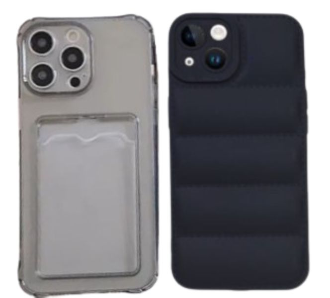2pcs Cover Compatible with iPhone 14 - Black and Transparent