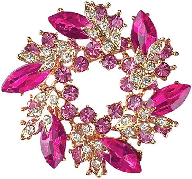 New Colorful Rhinestone Flower Gorgeous Crystal Fashion Women Charm Brooch  Pin