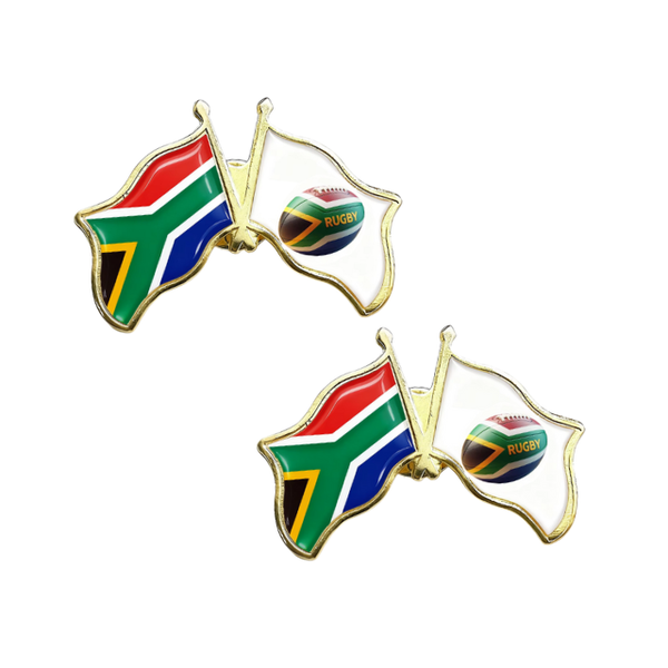 2PK Rugby South Africa Flag Lapel Pin Badge Souvenier Novelty Gift
