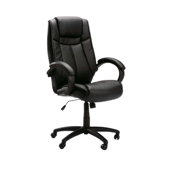 Ergonomic High-Back Manager Chair - Cushioned Seat with Adjustable Height