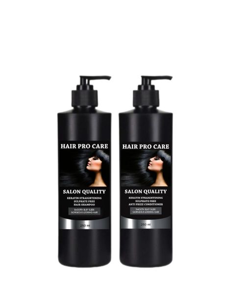 Keratin Straightening Hair Shampoo &amp; Hair Conditioner Sulphate Free 250 ml