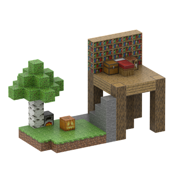 Magnetic Pixel Cube Blocks-Build Mine Magnet World - Sakura Land - 128 Pcs
