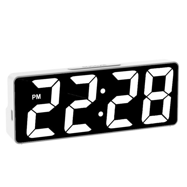 Pvc Shell Led Mirror Electronic Alarm Clock For image