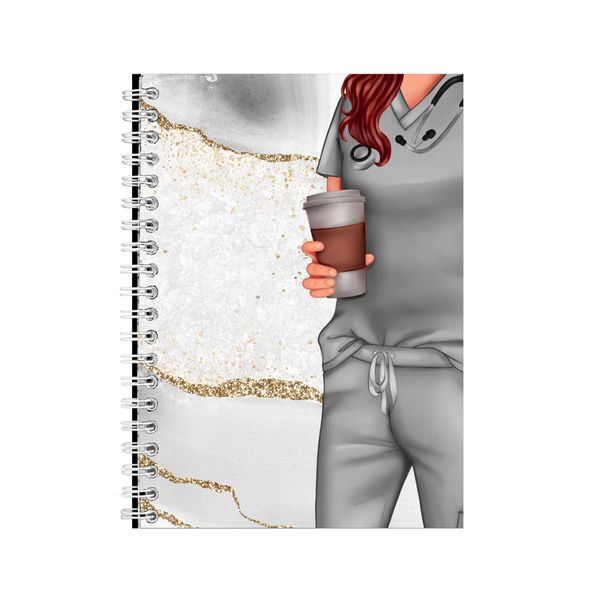 Coffee A5 Notebook Spiral Lined Medic Kit Health Graphic Notepad Gift 219
