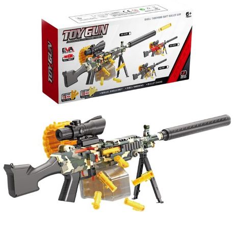 Shell-Ejecting Soft Bullet Blaster - Thrilling Combat Action Image