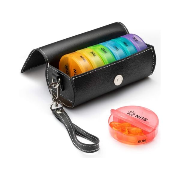 Case Weekly Pill Box Organiser 2 Times A Day, Travel 7 Day Pill Boxes