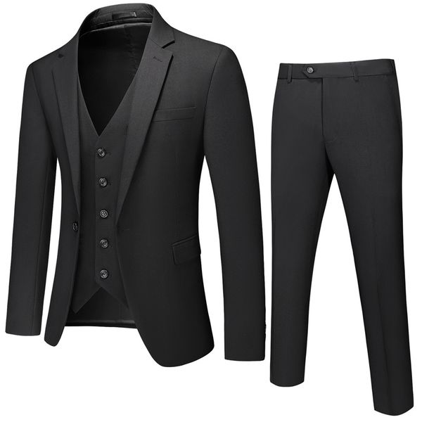 One Button Mens Three Piece Suit