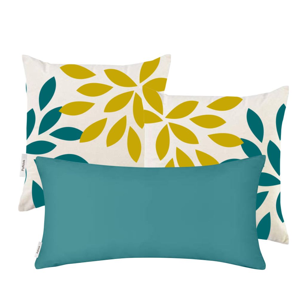 Pandok Scatter Cushion Cover Set (3 Pack) Leaf Pattern Buy Online