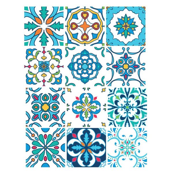 Fantastick - 15cm Portuguese Floral Vinyl Wall Tiles